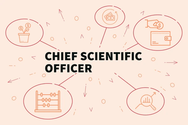 "Chief Scientific Officer leading a team in a biotech lab"