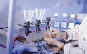 "Sterility testing laboratory process in pharmaceutical manufacturing"