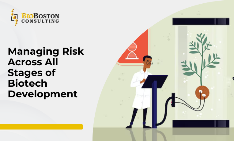 "Risk management in biotech development stages"