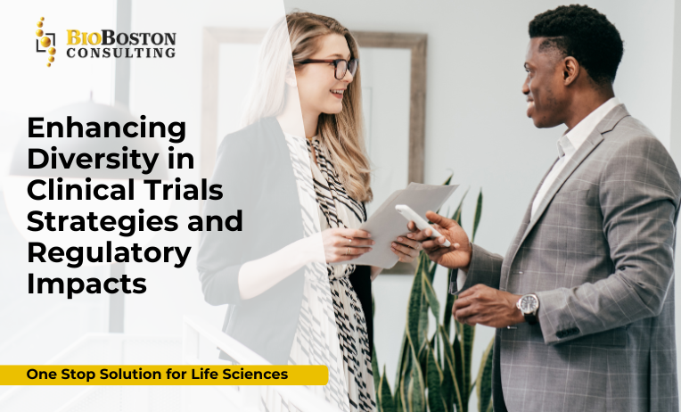 Diverse group of participants in a clinical trial research setting