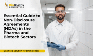 Illustration of NDA document protecting biotech intellectual property