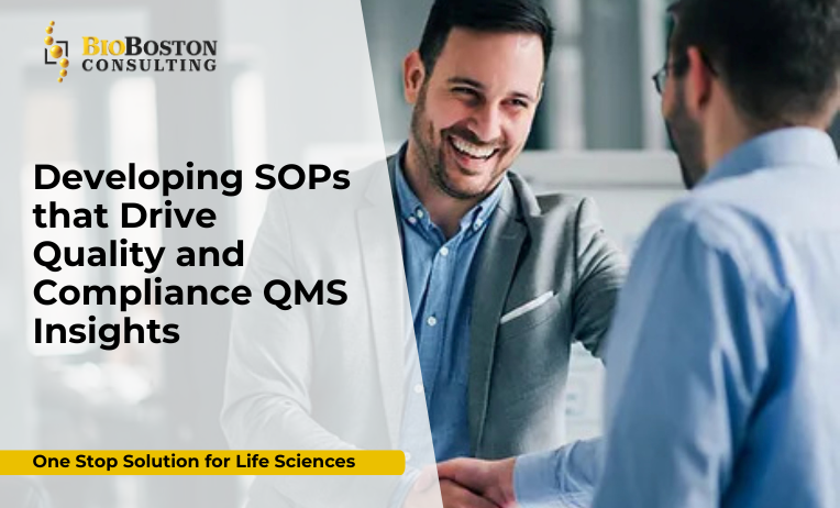 Flowchart illustrating SOP development process for GxP compliance