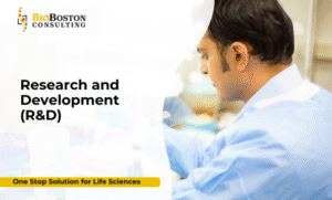 Life sciences R&D team developing biotech solutions