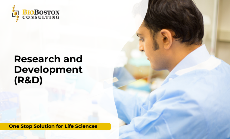 Life sciences R&D team developing biotech solutions