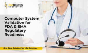 Life sciences team performing computer system validation for FDA compliance