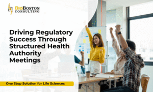 Structured health authority meetings with FDA, EMA, and global regulators