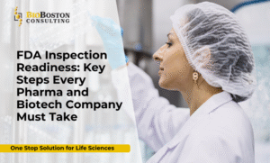 Pharma team preparing for FDA inspection with BioBoston Consulting
