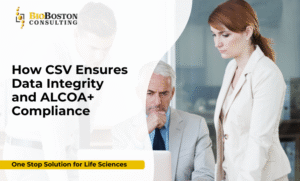 Diagram showing CSV alignment with ALCOA+ principles