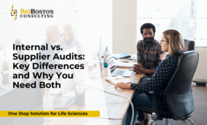 Pharma compliance team conducting internal audit checklist