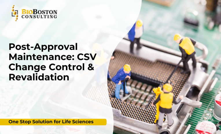 Post-approval CSV maintenance lifecycle change control revalidation