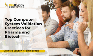 Pharma team performing computer system validation for FDA compliance