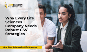 Life sciences team conducting computer system validation for GMP compliance