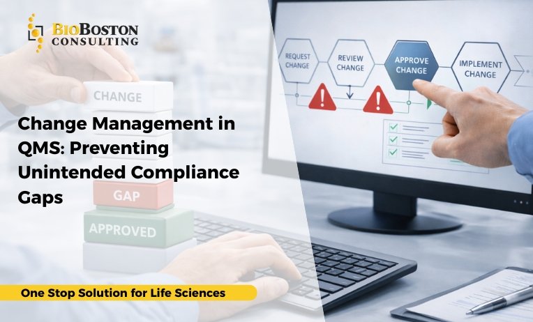 Change Management in QMS: Preventing Unintended Compliance Gaps 1 change control audit readiness life sciences