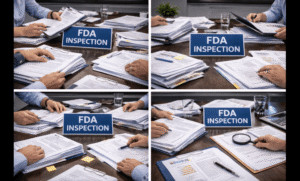 FDA inspection readiness training session running a timed document request drill