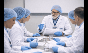 remote FDA inspection readiness team managing virtual document requests in a controlled war room