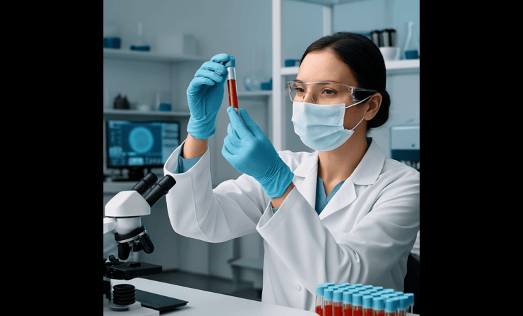 Clinical laboratory professionals reviewing CLIA compliance documentation, laboratory quality standards, and certification requirements in a regulated diagnostic testing environment.