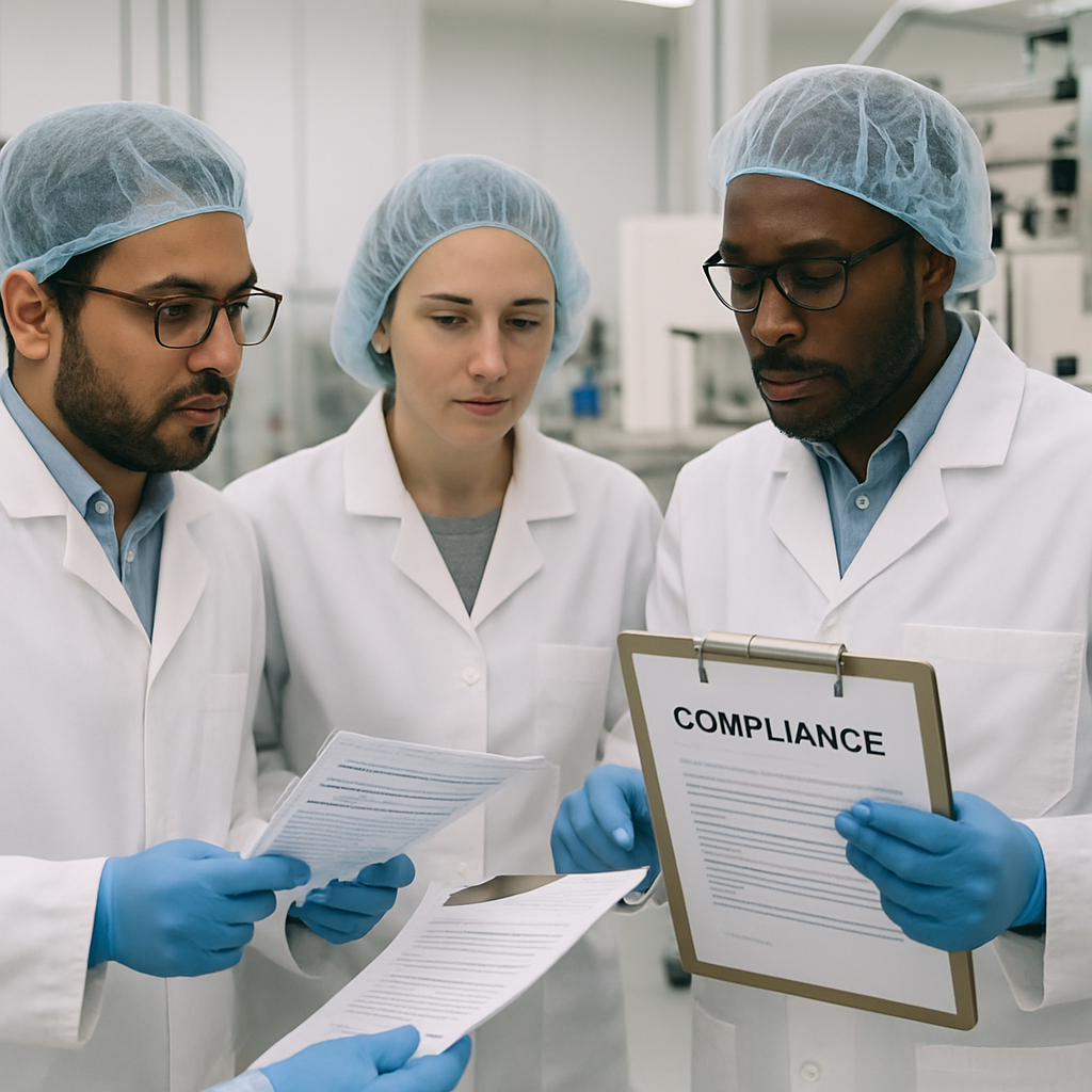 Gap assessment for medical device compliance showing regulatory reviews, quality management systems, ISO 13485 alignment, FDA compliance checks, and risk-based quality assurance processes.