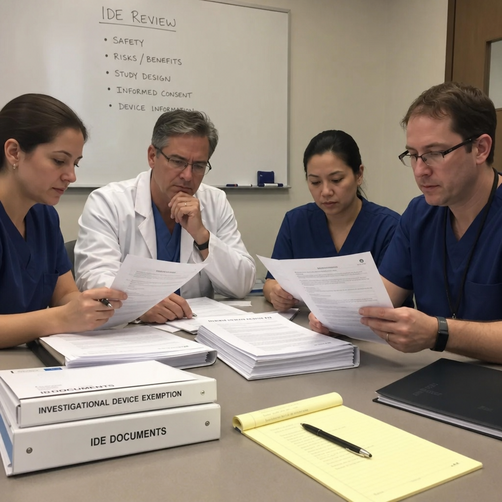 Medical device clinical research and IDE process for regulatory compliance