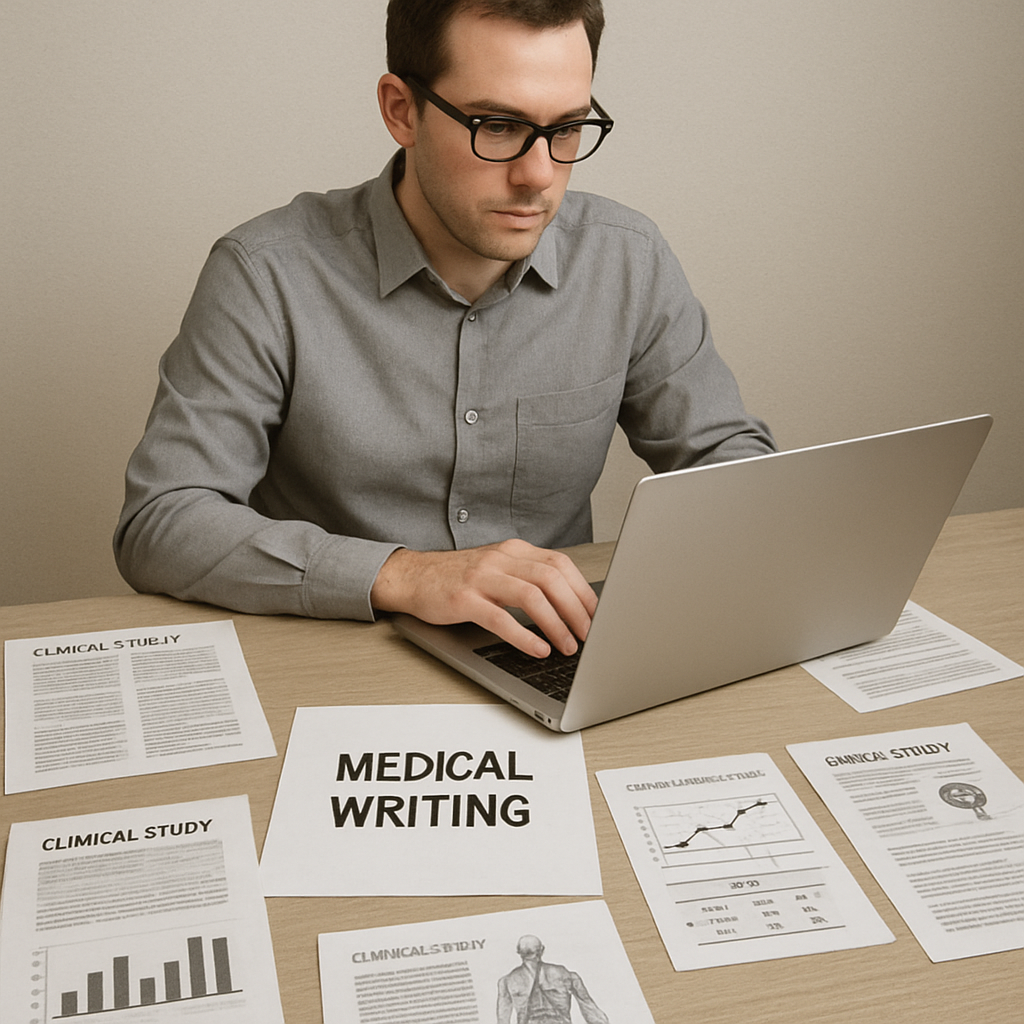 Medical writer explaining scientific and clinical information through clear content